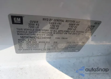 2016 GMC Sierra 1500 Slt from USA, damaged, VIN 1GTV2NEC1GZ342966